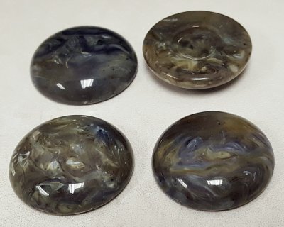 28mm. HUNTER GREEN MARBLE SHINY ROUND CABOCHONS - Lots of 25