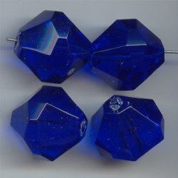 SAPPHIRE 21MM BICONE FACETED BEADS - Lot of 12