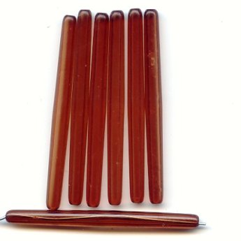 TOPAZ 58X5MM STICK TUBE BEADS - Lot of 12
