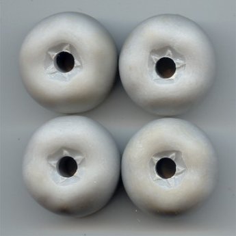 LT GREY MATTE 21X26MM BAROQUE DONUT BEADS - Lot of 12