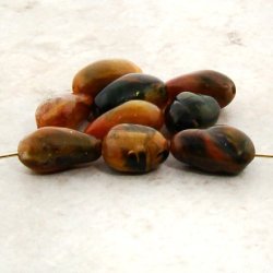 CORNELIAN MARBLE 13X9MM NUGGET BEADS - Lot of 12