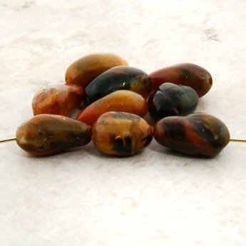(image for) CORNELIAN MARBLE 13X9MM NUGGET BEADS - Lot of 12