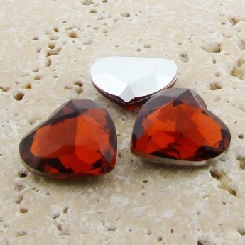 Topaz Jewel - 18mm. Heart Faceted Gem Jewels - Lots of 144