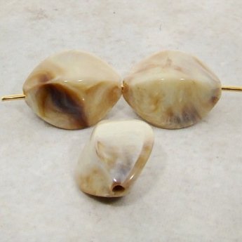 BEIGE MARBLE 17X14MM OVAL SMOOTH BEADS - Lot of 12