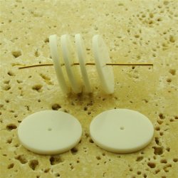 WHITE 23X2MM FLAT ROUND SPACER BEADS - Lot of 12