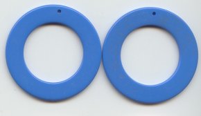 BLUE 50MM ROUND FLAT PENDANTS - Lot of 12