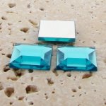 Aqua Jewel Faceted - 15mm. Square Domed Cabochons - Lots of 144