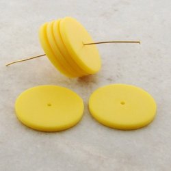 YELLOW 19X2MM DISC SPACER BEADS - Lot of 12