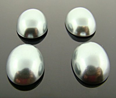 18X13MM GUNMETAL LOW DOME PEARL OVAL CABOCHONS - Lot of 144