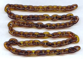 Tortoise Brown Plastic Oval 14mm. Link Cable Chain - 39" per Lot