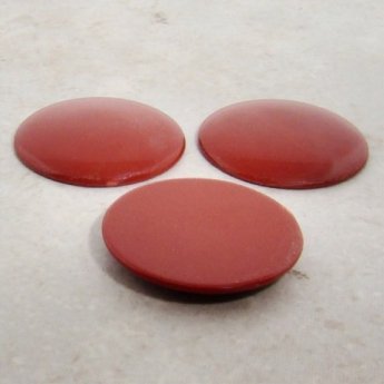 28mm. RUST SHINY ROUND CABOCHONS - Lot of 36