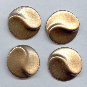 33mm. GOLD GLITTER TEXTURED ROUND CABOCHONS - Lot of 36