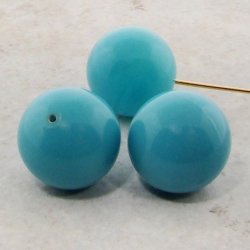 TURQUOISE 18MM ROUND HALF DRILLED BEADS - Lot of 12