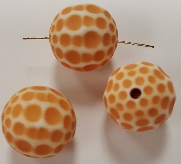 (image for) APRICOT WASH 14mm. HAMMERED DIMPLED CRATER BEADS - Lot of 12
