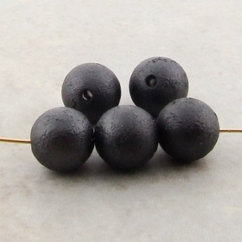 MATTE GUNMETAL 10MM TEXTURED ROUND BEADS - Lot of 12