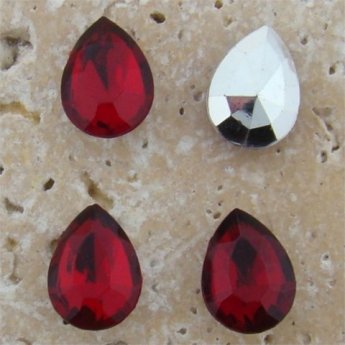 Ruby Jewel - 15x11mm. Pear Faceted Gem Jewels - Lots of 144