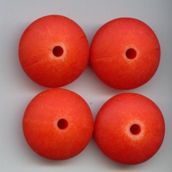 (image for) ORANGE WASHED 12X26MM ROUND SPACER DISC BEADS - Lot of 12