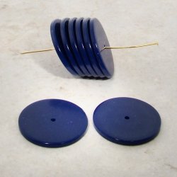 NAVY 22X2MM DISC SPACER BEADS - Lot of 12