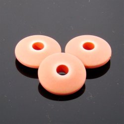 APRICOT MATTE WASH 23X7MM DONUT BEADS - Lot of 12
