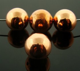 14MM COPPER COATED ROUND SMOOTH BEADS - Lot of 12