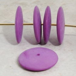 PLUM MATTE 18MM SMOOTH SPACER DISC BEADS - Lot of 12