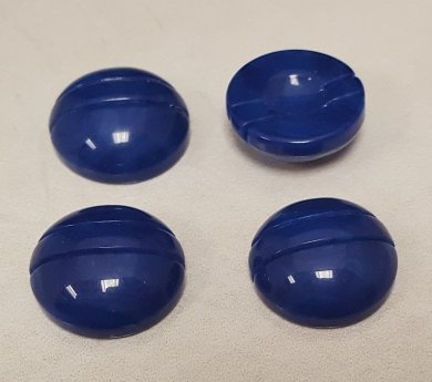 20mm. BLUE MARBLE GROVED TOP ROUND CABOCHONS - Lots of 36
