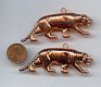 70X29MM COPPER COATED TIGER DOUBLE SIDED PEDANTS - Lot of 12