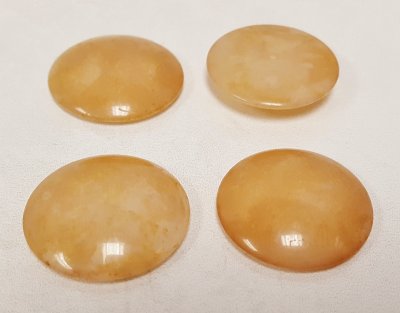 29mm. BROWN WASH SHINY ROUND CABOCHONS - Lots of 36