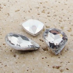 Crystal Jewel - 13x8mm. Pear Faceted Gem Jewels - Lots of 144