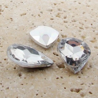 Crystal Jewel - 13x8mm. Pear Faceted Gem Jewels - Lots of 144