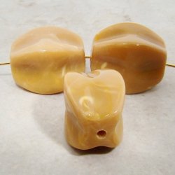 TAN MARBLE 18X24MM OVAL FLUTED BEADS - Lot of 12