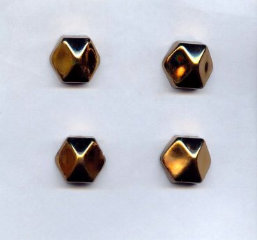 Bronze - 21mm. Hexagon Domed Cabochons - Lots of 12