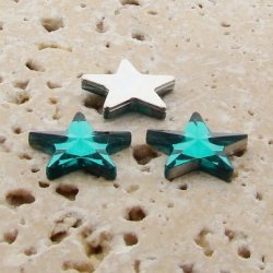 Teal Jewel Faceted - 15mm. Star Domed Cabochons - Lots of 144
