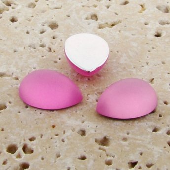 Rose Matte Frosted - 18x13mm. Pear Domed Cabochons - Lots of 144