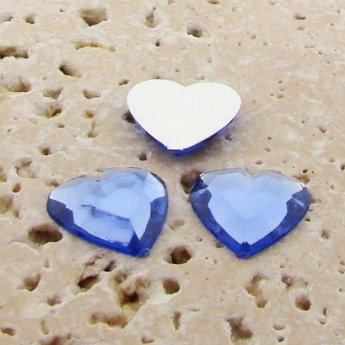 Light Sapphire Faceted - 15mm. Heart Cabochons - Lots of 144