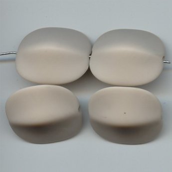 MATTE TAUPE 28X24 FLAT ROUNDED EDGE RECTANGLE BEADS - Lot of 12