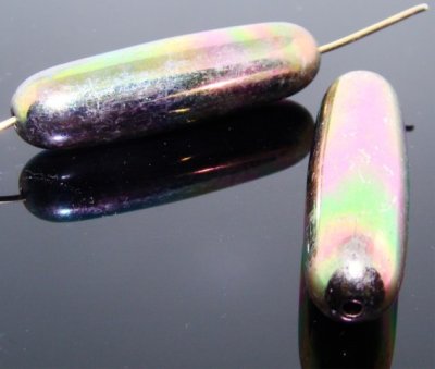 SCARABE 39X11MM SMOOTH TUBE BEADS - Lot of 12