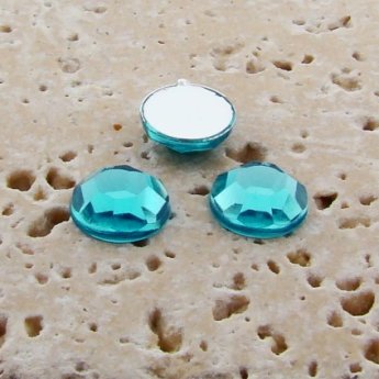 Aqua Jewel Faceted - 9mm. Round Cabochons - Lots of 144