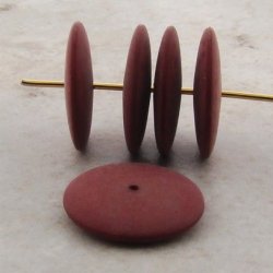 COCOA MATTE 18MM SMOOTH SPACER DISC BEADS - Lot of 12
