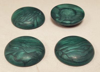 28mm. GREEN MARBLE ILLUSION ROUND CABOCHONS - Lots of 36