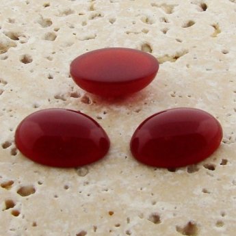 Cornelian Opaque - 14x10mm. Oval Domed Cabochons - Lots of 144