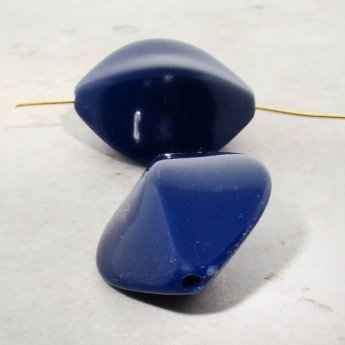 NAVY 35X30X18MM FLAT OVAL PEDAL BEADS - Lot of 12