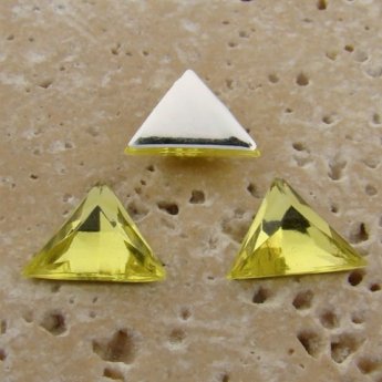 Lime Jonquil Jewel Faceted -13x13mm Triangle Cabochon-Lot of 144