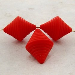 ORANGE MATTE 27X21MM GROOVED BICONE BEADS - Lot of 12
