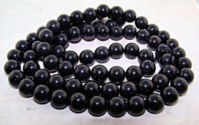 JET SPECKLE 10MM ROUND SMOOTH BEADS - Lot of 79