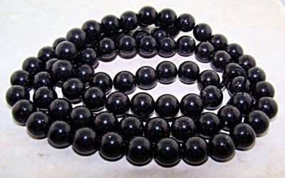JET SPECKLE 10MM ROUND SMOOTH BEADS - Lot of 79