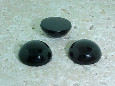 Jet Opaque - 35mm. Round Domed Cabochons - Lots of 12