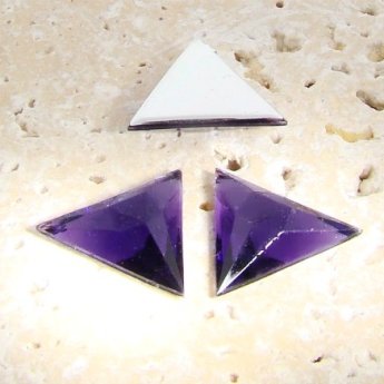 Amethyst Faceted - 18x18mm. Triangle Cabochons - Lots of 144