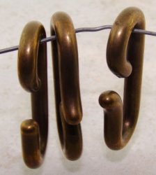 Antique Gold - 34x17mm. Oval Plastic Hooks - Lots of 12