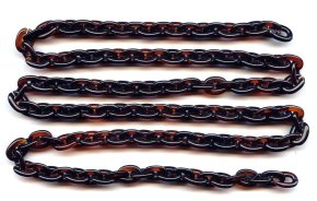 Dark Tortoise Plastic Oval 10mm. Link Cable Chain - 39" per Lot